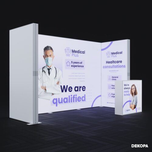 300x230 cm DS Lightbox seti, fuar standı için modüler ışıklı panel sistemi – kolay kurulum