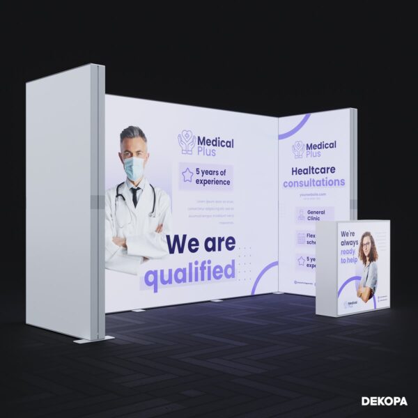 300x230 cm DS Lightbox seti, fuar standı için modüler ışıklı panel sistemi – kolay kurulum