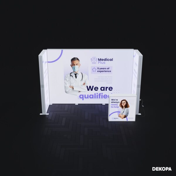 300x230 cm DS Lightbox seti, fuar standı için modüler ışıklı panel sistemi – kolay kurulum