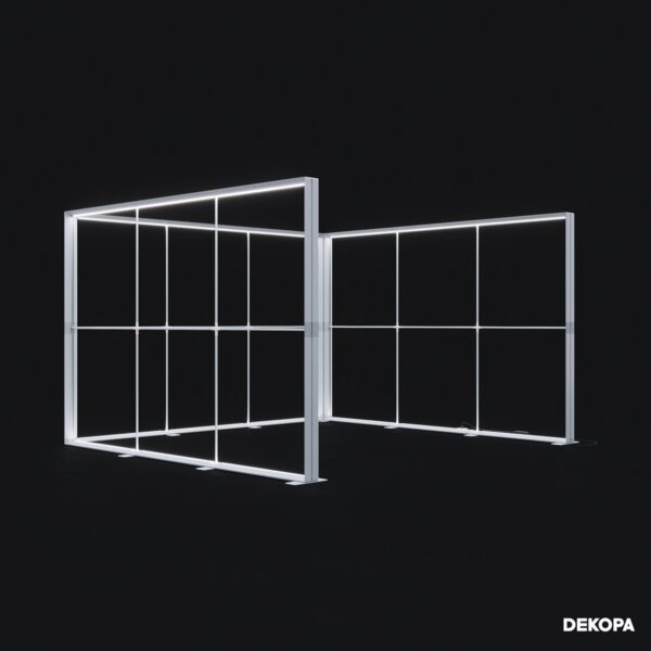 400x230 cm LED ışıklı modüler pano – kurumsal tanıtım standları için çözüm