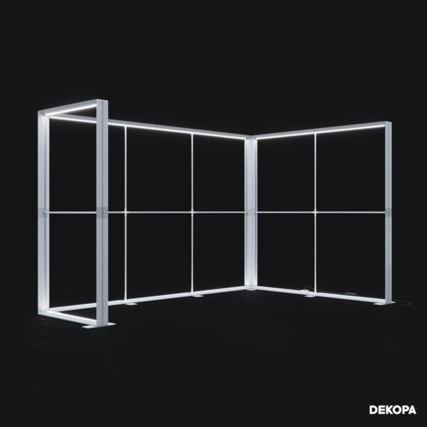 300x230 cm DS Lightbox seti, fuar standı için modüler ışıklı panel sistemi – kolay kurulum