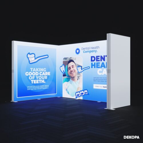 300x230 cm DS Lightbox seti, fuar standı için modüler ışıklı panel sistemi – kolay kurulum