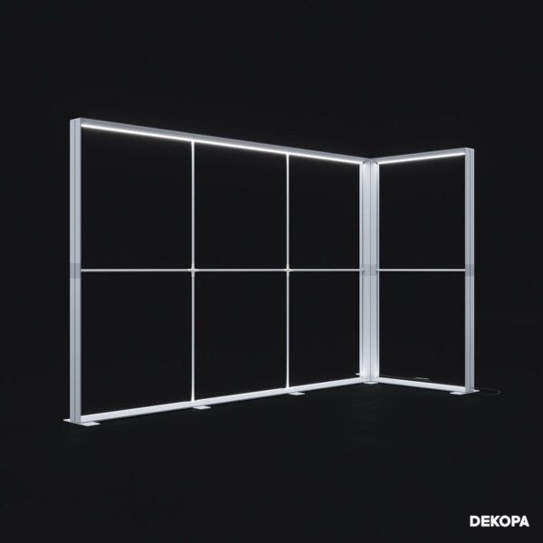 300x230 cm DS Lightbox seti, fuar standı için modüler ışıklı panel sistemi – kolay kurulum