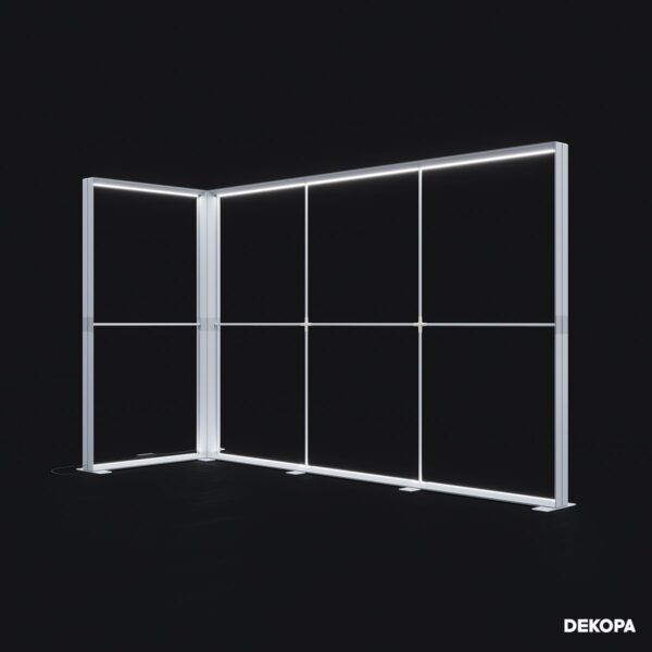 300x230 cm DS Lightbox seti, fuar standı için modüler ışıklı panel sistemi – kolay kurulum