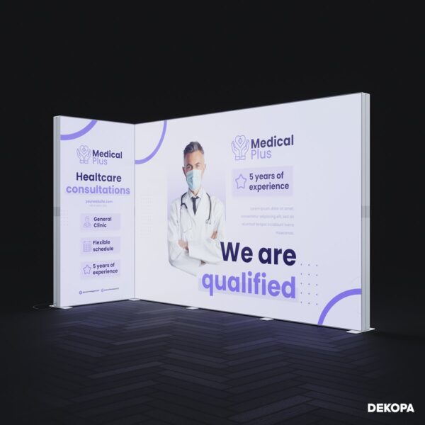 300x230 cm DS Lightbox seti, fuar standı için modüler ışıklı panel sistemi – kolay kurulum