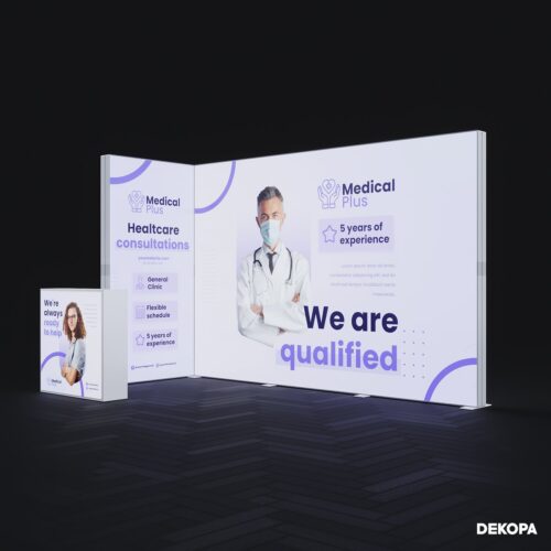 300x230 cm DS Lightbox seti, fuar standı için modüler ışıklı panel sistemi – kolay kurulum