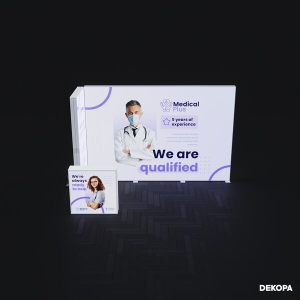 300x230 cm DS Lightbox seti, fuar standı için modüler ışıklı panel sistemi – kolay kurulum