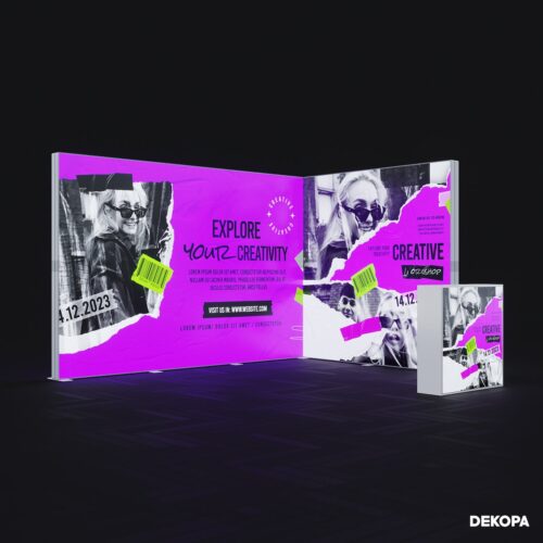 300x230 cm DS Lightbox seti, fuar standı için modüler ışıklı panel sistemi – kolay kurulum