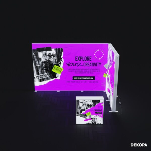 300x230 cm DS Lightbox seti, fuar standı için modüler ışıklı panel sistemi – kolay kurulum
