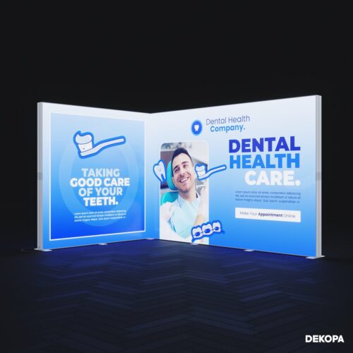 300x230 cm DS Lightbox seti, fuar standı için modüler ışıklı panel sistemi – kolay kurulum