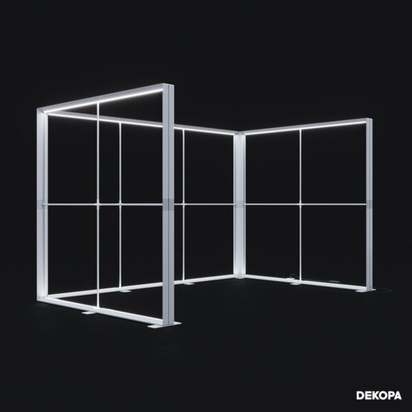 300x230 cm DS Lightbox seti, fuar standı için modüler ışıklı panel sistemi – kolay kurulum