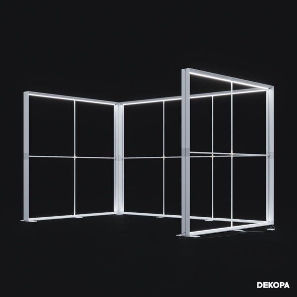 300x230 cm DS Lightbox seti, fuar standı için modüler ışıklı panel sistemi – kolay kurulum