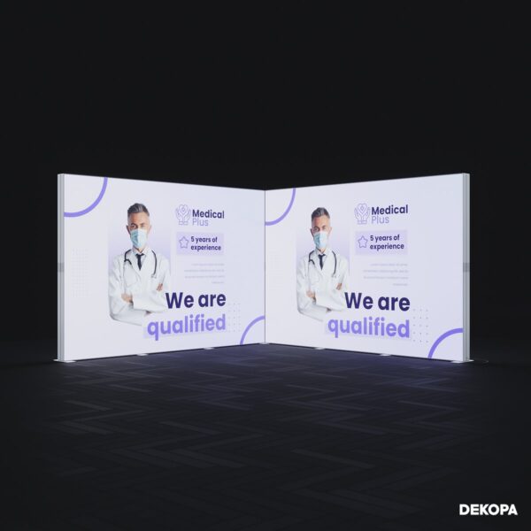 300x230 cm lightbox stand, Altekma Amerika fuarı için hazırlanan 9m2 modüler set