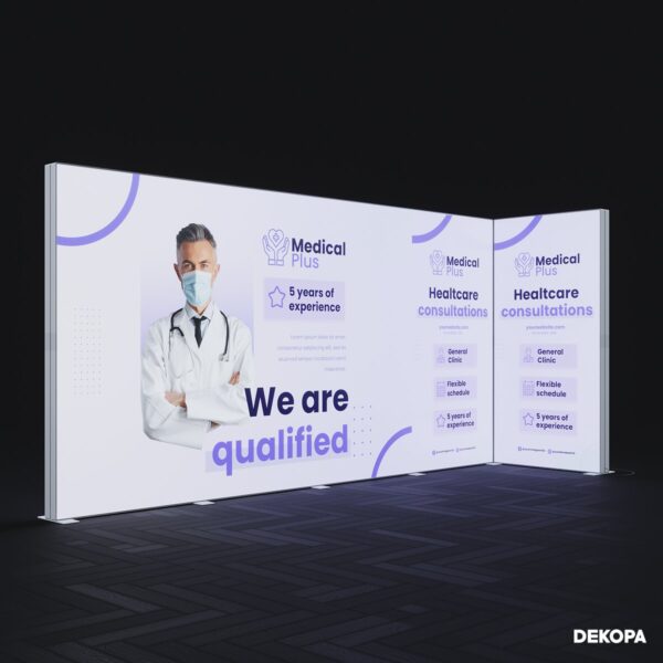 DS 100x230 cm lightbox, hızlı kurulum, yüksek parlaklık – etkinlik ve fuarlar için