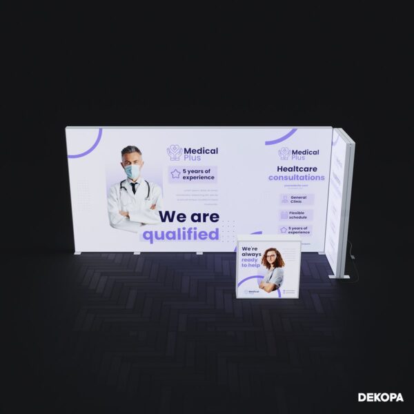 DS 100x230 cm lightbox, hızlı kurulum, yüksek parlaklık – etkinlik ve fuarlar için