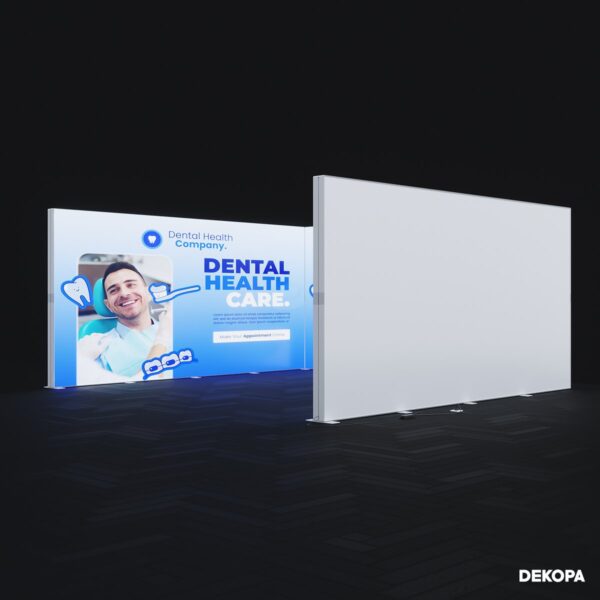 300x230 cm DS Lightbox seti, fuar standı için modüler ışıklı panel sistemi – kolay kurulum