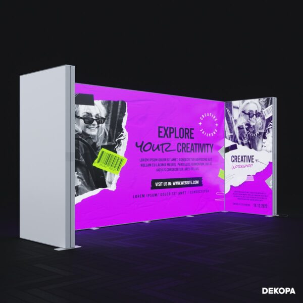 DS 100x230 cm lightbox, hızlı kurulum, yüksek parlaklık – etkinlik ve fuarlar için