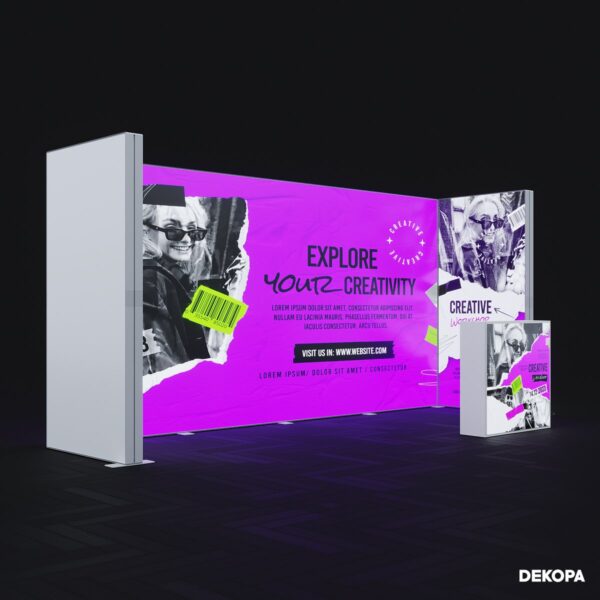 DS 100x230 cm lightbox, hızlı kurulum, yüksek parlaklık – etkinlik ve fuarlar için
