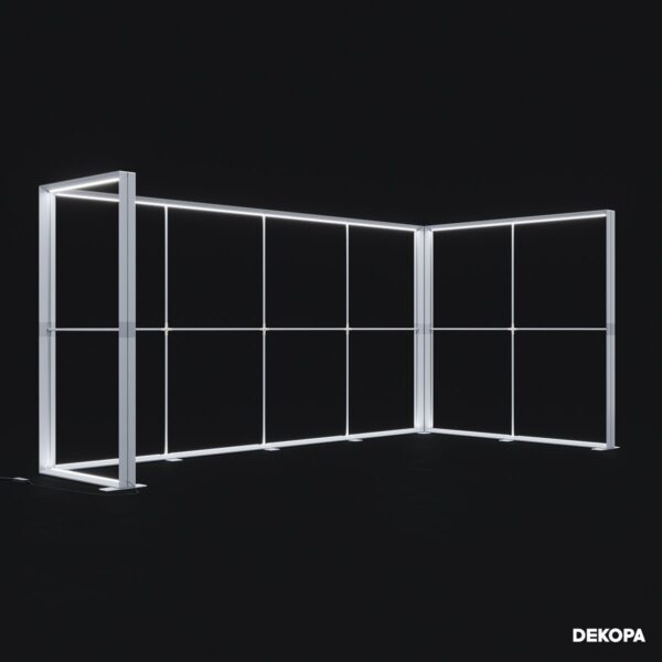 400x230 cm dikey DS lightbox, modüler stantlar için UV baskılı ışıklı sistem çözümü