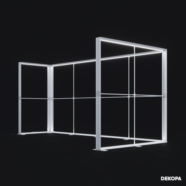 400x230 cm dikey DS lightbox, modüler stantlar için UV baskılı ışıklı sistem çözümü