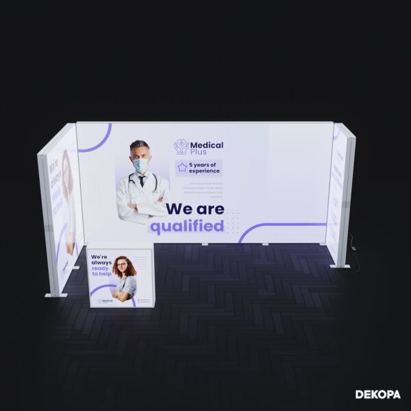 400x230 cm dikey DS lightbox, modüler stantlar için UV baskılı ışıklı sistem çözümü
