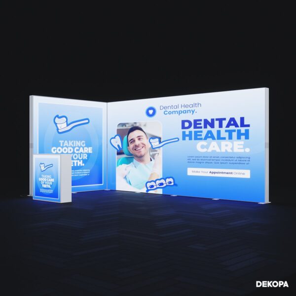 300x230 cm DS Lightbox seti, fuar standı için modüler ışıklı panel sistemi – kolay kurulum