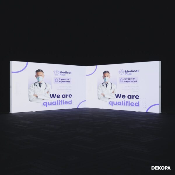 300x230 cm DS Lightbox seti, fuar standı için modüler ışıklı panel sistemi – kolay kurulum