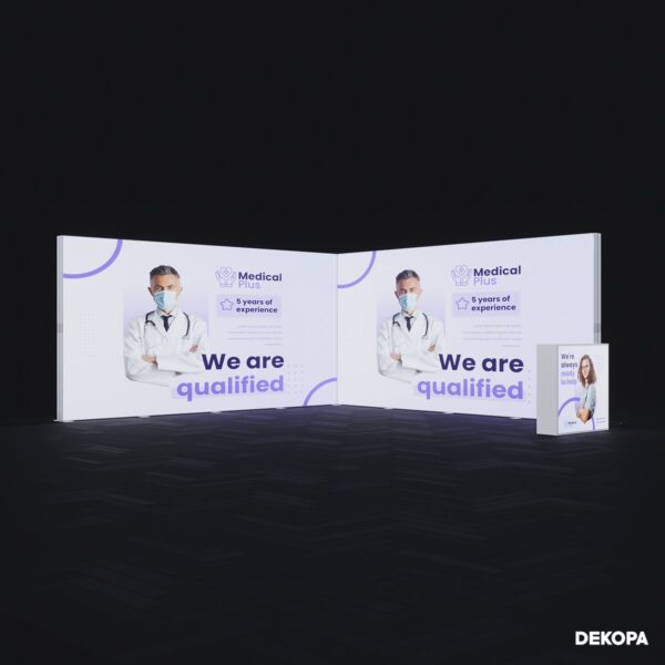 300x230 cm DS Lightbox seti, fuar standı için modüler ışıklı panel sistemi – kolay kurulum