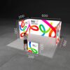 DS10030 600×400 cm 3 cephe yarım kapalı 2| Modüler Lightbox Kongre & Fuar Standı ( 24 m²)