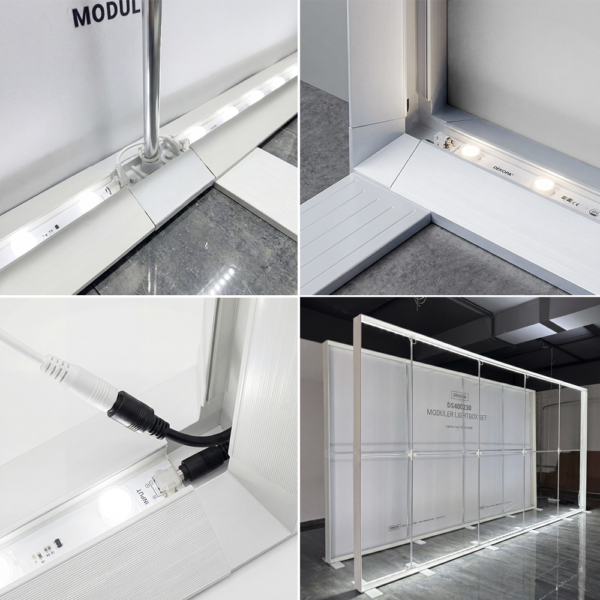 6 m² Modüler Lightbox kongre Standı + zemin (300x200 cm) -set3