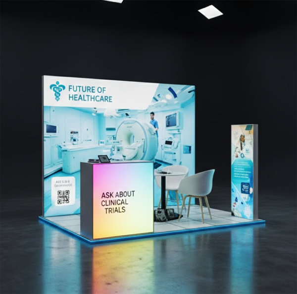 6 m² Modüler Lightbox kongre Standı + zemin (300x200 cm) -set4