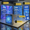 6 m² Modüler Lightbox kongre Standı + zemin (300x200 cm) -set3