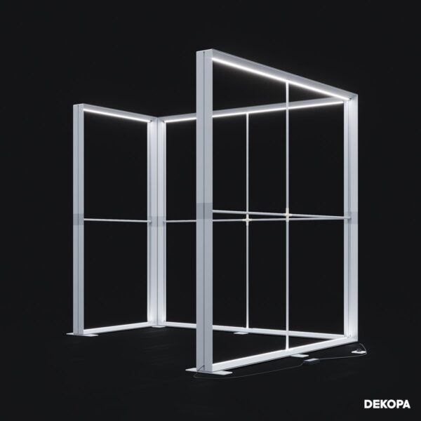 300x230 cm DS Lightbox seti, fuar standı için modüler ışıklı panel sistemi – kolay kurulum