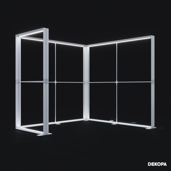300x230 cm DS Lightbox seti, fuar standı için modüler ışıklı panel sistemi – kolay kurulum