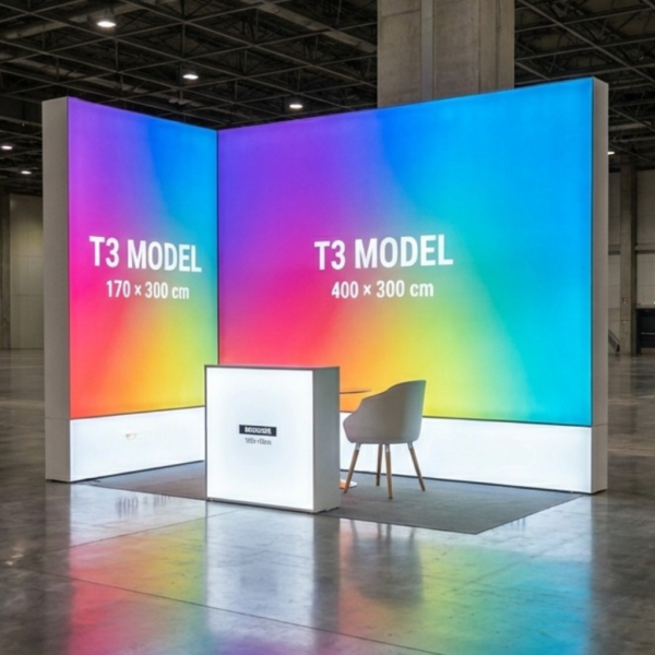 8 m² (400×300 cm) T3 Modüler Fuar Standı 2 Cephe Kapalı – Set 17