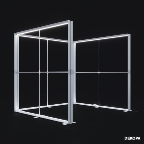 200x230 cm modüler lightbox, taşınabilir LED fuar paneli, DS stand sistemleri ile uyumlu