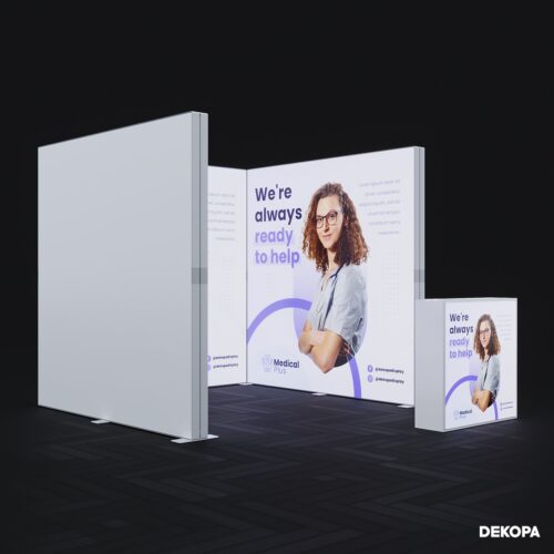 200x230 cm modüler lightbox, taşınabilir LED fuar paneli, DS stand sistemleri ile uyumlu