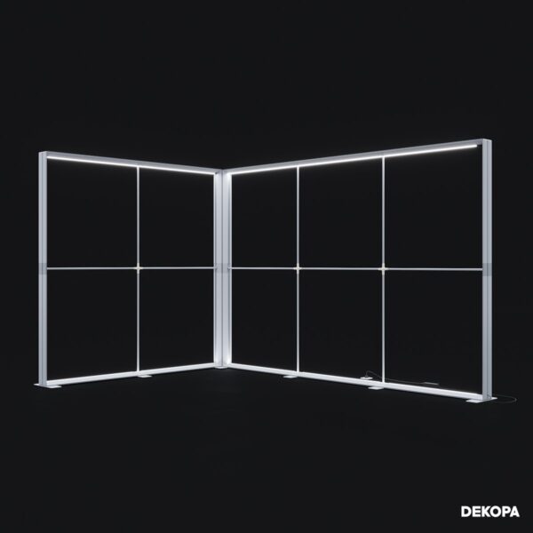 100x230 cm dikey DS lightbox, modüler stantlar için UV baskılı ışıklı sistem çözümü