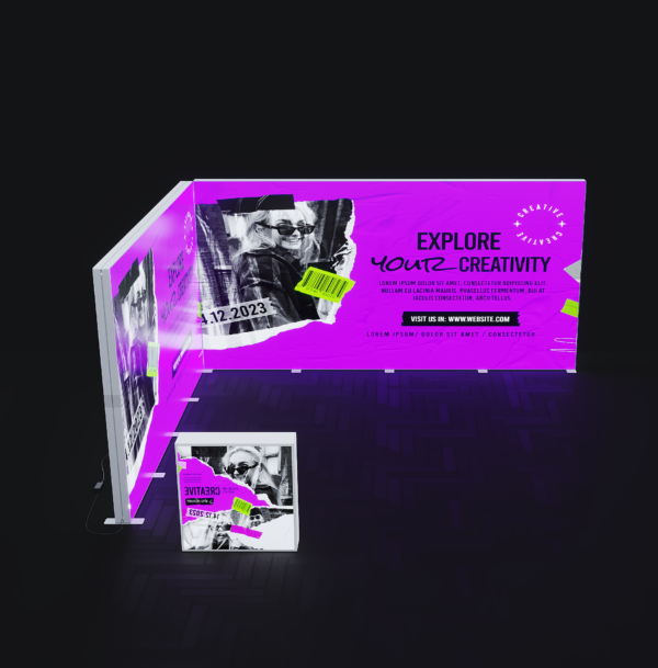 300x230 cm DS Lightbox seti, fuar standı için modüler ışıklı panel sistemi – kolay kurulum